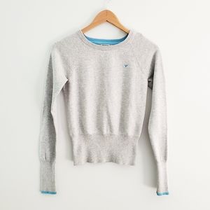 Vintage American Eagle gray sweater blue details small